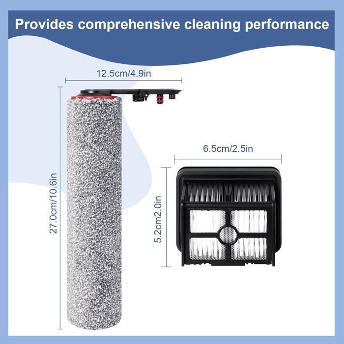 Kit Accessoires Pour Aspirateur Dreame H15 Pro Heat - 2 Rouleaux Brosse, 4 Filtres Secs, 1 Brosse Nettoyage