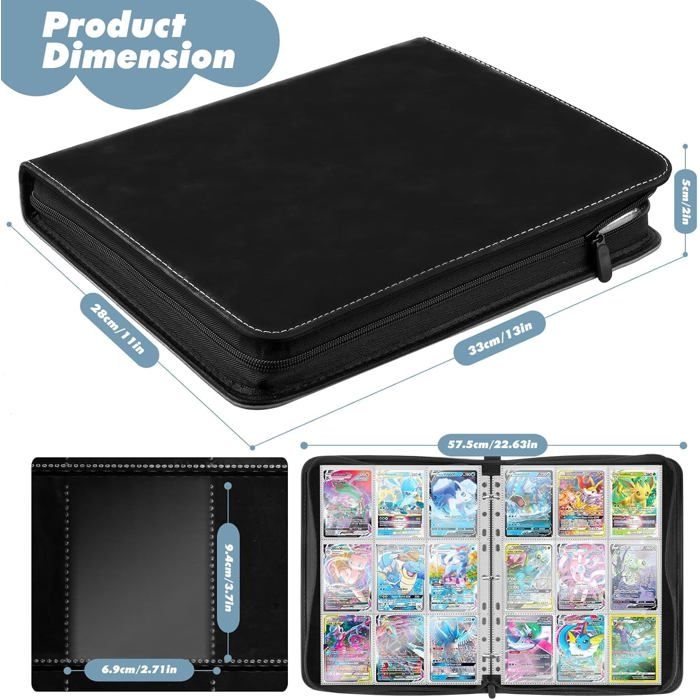 Classeur Magic MTG Yugioh Classeur Cartes One Piece 900 Cartes - Album Cuir PU Avec Fermeture Éclair Pour Collectionneurs
