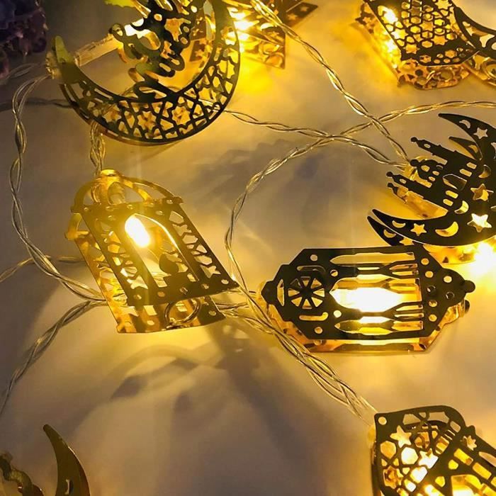 Guirlande Lumineuse Ramadan - Ramadan Guirlande lumineuse en forme d'étoile  pour fête de l'Aïd,Chambre à Coucher - Cdiscount Maison