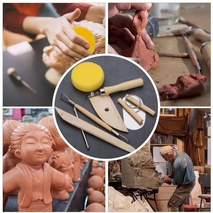 Outils de Sculpture Kit du potier 8 pièces Rougier&Plé chez