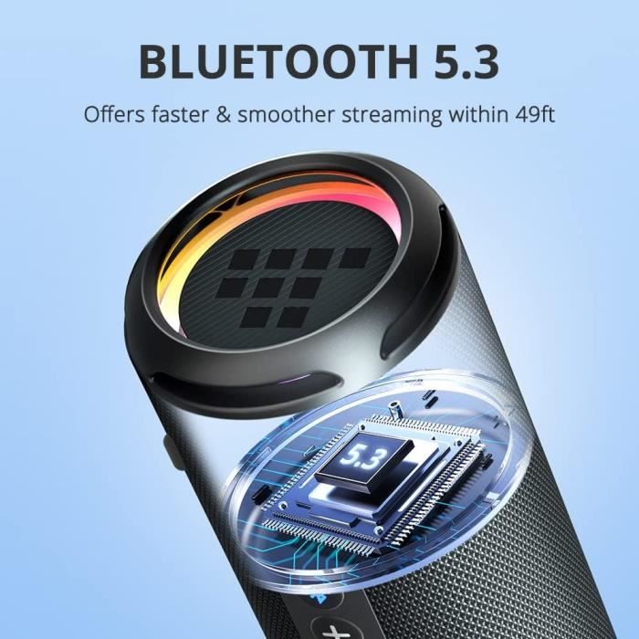 Enceinte Bluetooth Portable Eykine – 5W, Son 360°, Autonomie 5-7h, Lumières LED RGB, Idéale Sport Et Voyage - 4