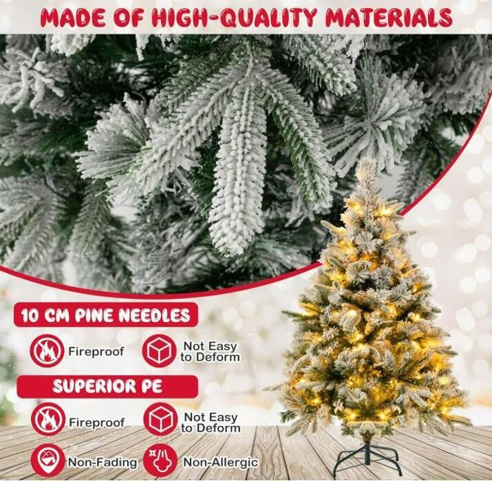 RELAX4LIFE Sapin De Noël Automatique 180/230cm Couvert De Neige Pour Decoration De Noel Arbre De Noel Artificiel Avec Branches En Pvc Et Pied En Metal Pour Bureau Maison Vitrine 180cm 72894893