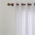 2 Panneaux Rideaux Voilage Blanc,Rideau de Fenêtres Semi Transparent Rideau Couleur Unie Draperies pour Salon Chambre A 140x160CM-2