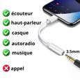 Cable adaptateur prise jack audio ecouteur musique Compatible pour iPhone 13 pro max mini 12 11 SE 2022 X XR 8 7 Phonillico®-2