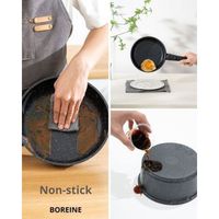 BOREINE Batterie de cuisine, Casserole induction, Poêle antiadhésive, Set de poêle avec BOREINE Batterie de cuisine, Casserole induction, Poêle antiadhésive, Set de poêle avec
