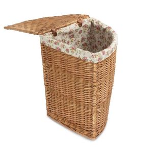 Panier à Linge En Noyer Avec Couvercle – 52L, Sac Amovible, 65,5 X 45 X 45 Cm, Style Vintage - 6