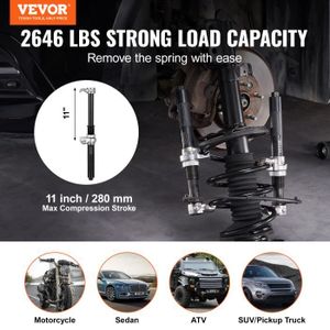 Compresseur à Ressorts SUDEG 2300kg - Kit Démontage Amortisseurs Voiture, 23mm