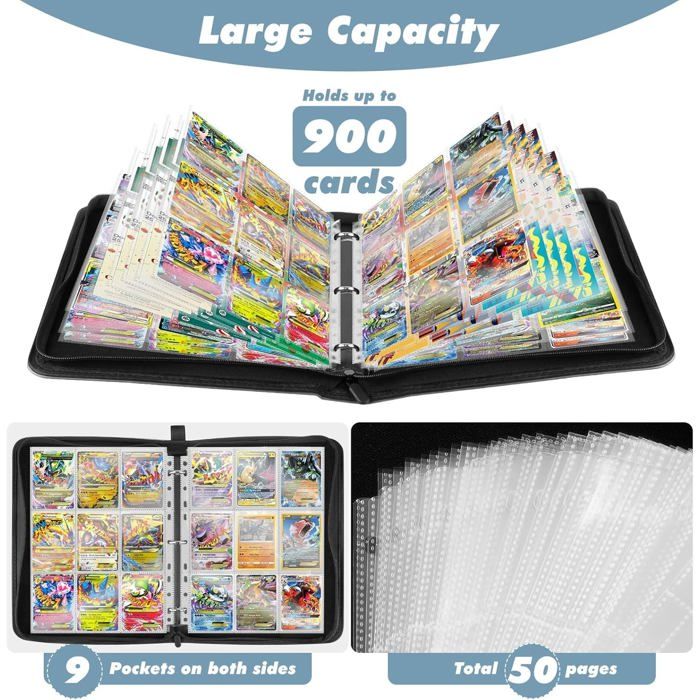Classeur Carte, 900 Porchettes Album Carte, Albums pour Cartes à Collectionner, pour Sangle Elastique, Violet Classeur Carte, 900 Porchettes Album Carte, Albums pour Cartes à Collectionner, pour Sangle Elastique, Violet