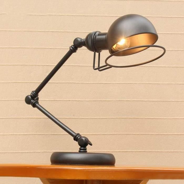 Creative Wood lampe de bureau étude de bureau nostalgique industrie de la  tuyauterie de fer Lampe de table décorative rétro avec barre à café et lampe  E27 - Chine Lampaas Modernas, lampe