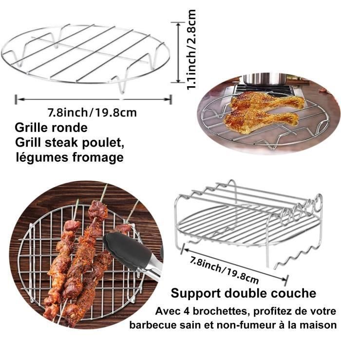 Accessoires Pour Friteuse à Air - Support Grille Et Brochettes Pour Friteuses 3.5L-4.1L