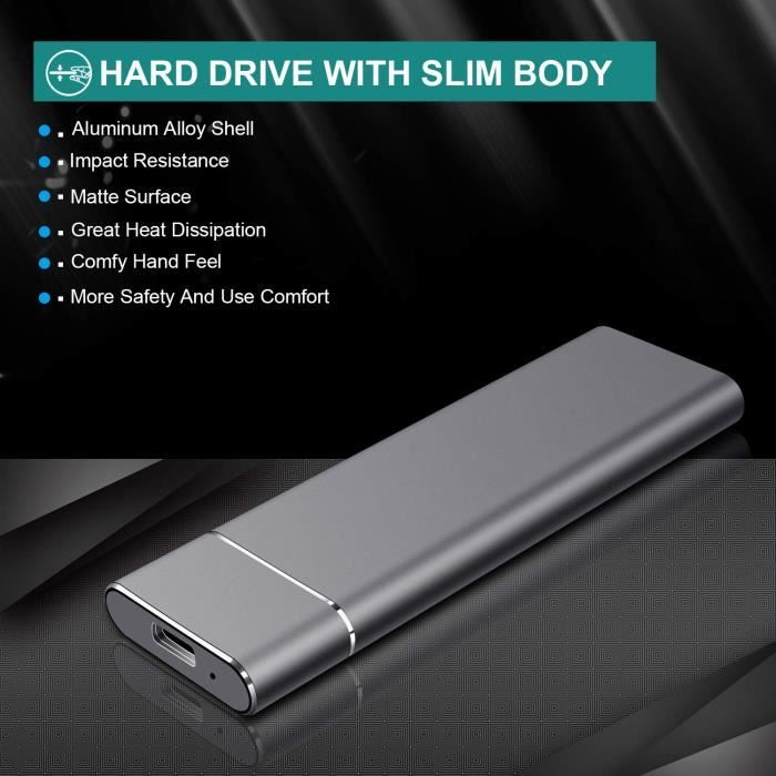 Mini Disque Dur Externe 1To Seroo – Portable, Auto-alimenté USB – PC & Mac – Occasion