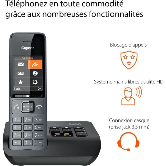 Gigaset Comfort 520A - Telephone DECT sans Fil avec repondeur