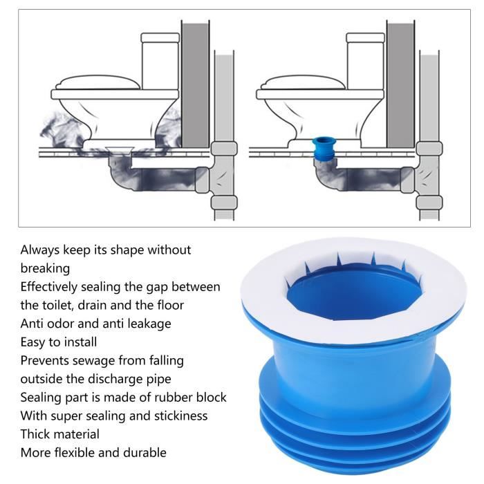 HURRISE Anneau d'étanchéité de toilette Joint de toilette en caoutchouc  Joint flexible Installation quincaillerie baignoire Bleu