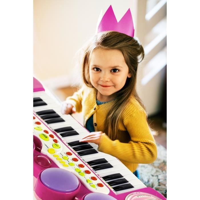Kinderplay Piano Enfant 3 Ans, Clavier de Piano - Clavier 37 Touches,  Synthetiseur Enfant, Microphone, Tabouret, KP8285PIN [Rose] - Cdiscount  Instruments de musique