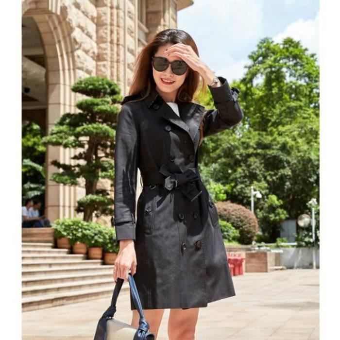 Trench-coat Avec Ceinture Pour Femme - Long Manteau En Laine - Couleur Unie - Veste D'hiver élégante - Coupe-vent Chaud - Avec Poches - Manches Longues - Veste Mi-saison, Gris, S