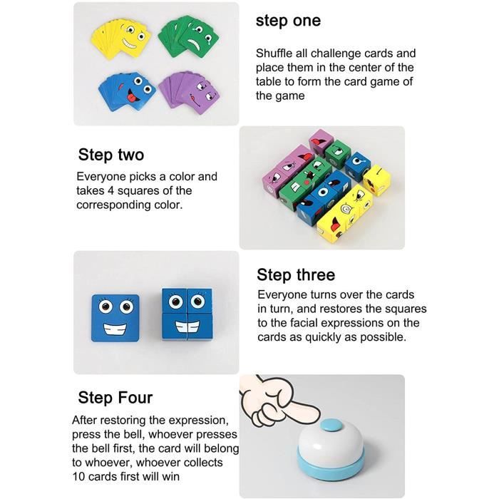Face Changing Puzzle Toys Puzzle Building Cubes Jeu Emo-ji,FACE CHANGE RUBIK'  S CUBE Cube en Bois Jouets Puzzle D'expression Format - Cdiscount Auto