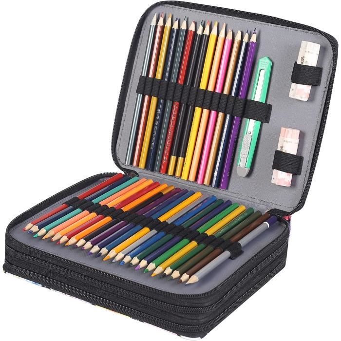 Trousse À Crayons De Couleur 120 Emplacements Avec Fermeture Éclair