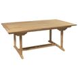 Table de jardin en bois teck massif extensible 180 - 240 x 75 x 100 cm JARDITECK-3