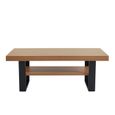 Table basse - BAÏTA - Gamme FELIX - Effet chêne et métal noir - L 120 x P 60 x H 45 cm-3