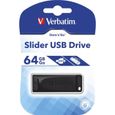 Clé USB - VERBATIM - Store'n'Go Slider 64Go - USB2.0 - Vitesse de lecture 10Mo/s - Vitesse d'écriture 4Mo/s-3