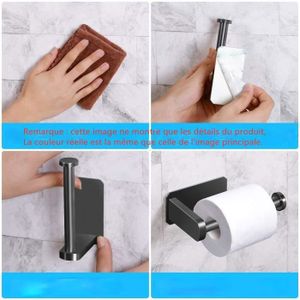 Porte-Papier Toilette Autocollant Inox - Sans Perçage, Pour Salle De Bain, Cuisine - Montage Vertical/Horizontal