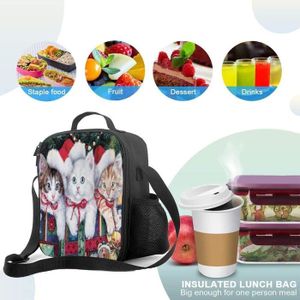 Sac Isotherme Déjeuner Avec Motif Chatons - KIUB - Coton Beige - Neuf Avec étiquettes