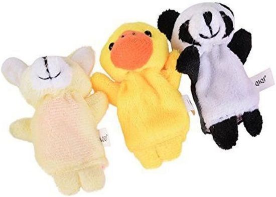 Lot De 12 Marionnettes à Doigts En Peluche – 12 Animaux Différents – 7 Cm – Pour Anniversaire, Baptême, Fête Prénatale – Cadeau Interactif