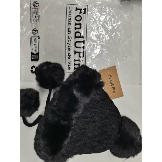 Bonnet - Columbia - WINTER BLUR - Noir - Doublure Polaire - Tissage Côtelé Noir - Prêt-à-Porter