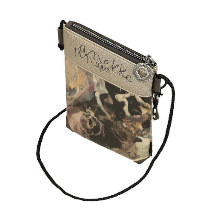 Sac Bandoulière Mini Anekke Real Intentions - Taille Smartphone - Sangle Réglable - Multicolore (taupe/gris/doré/beige)