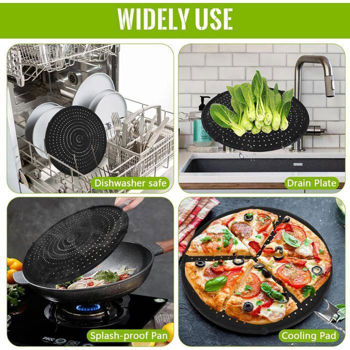 3 Pièces Couvercle Anti Projection, Couvercle Poele Anti Eclaboussure Ecran Anti Projections De Graisse Pour Poele Couvercle De Poele En Acier Inoxydable Anti Eclaboussures33cm 29cm 25cm 92280130