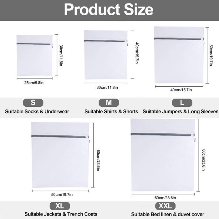 Lot De 3 Filets De Lavage Machine - Tailles 30x40, 40x50, 50x60 Cm - Pour Protéger Linge Délicat