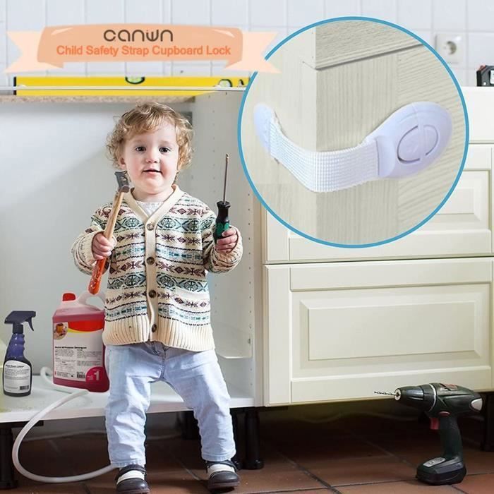Kit Sécurité Enfant 15 Pièces - Verrous Adhésifs Pour Tiroirs, Placards, Frigo, Sans Outils, Couleurs Assorties