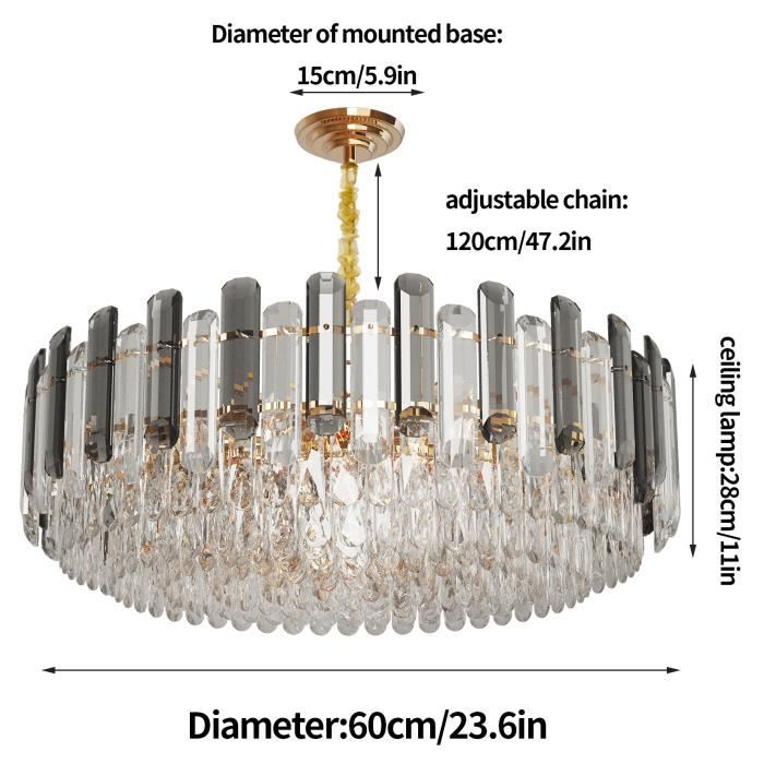Plafonnier LED Rond Attom (60W) - Cristalrecord 