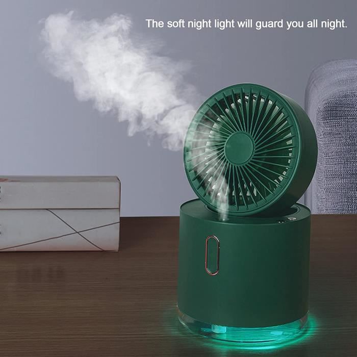 mini ventilateur de brumisation de bureau, petit ventilateur pliable  alimenté par usb avec vaporisateur de brume fraîche gran