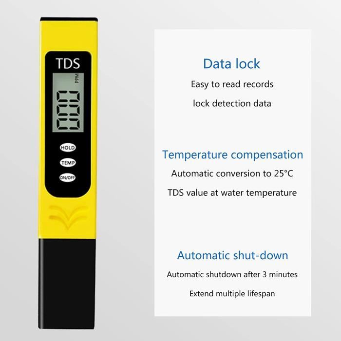 Testeur Tds Stylo De Test Tds Testeur De Pureté De L'Eau Numérique
