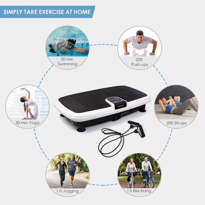 Plateforme Vibrante Fitness 99 Niveaux - 5 Programmes - Design Compact Et Silencieux - Idéale Maison