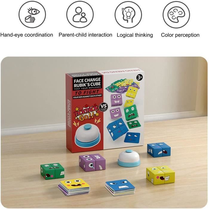 visage changement rubiks cube jeu correspondant bloc puzzles jeu puzzles  cubes de construction jouet avec cloche Uniquement 20,49 € PatPat FR Mobile