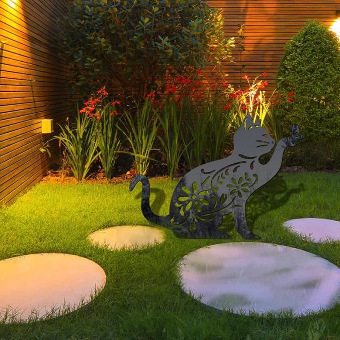 Ornement de jardinage en acrylique - ROKOO - Chat réaliste - Noir -  Décoration pour jardin extérieur - Cdiscount Jardin