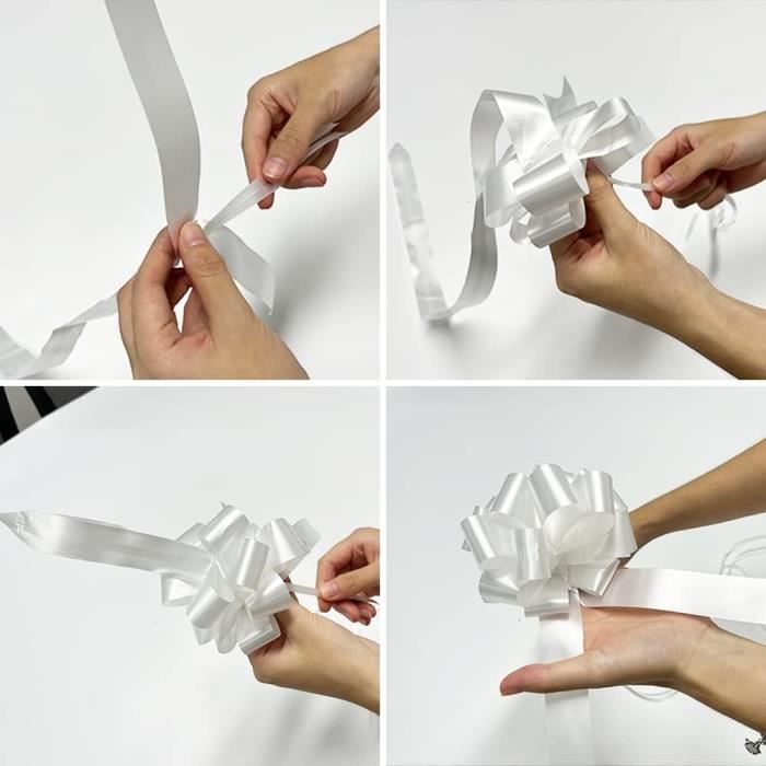 Rubans à tirer en forme de papillon - Ruban cadeau en plastique rouge