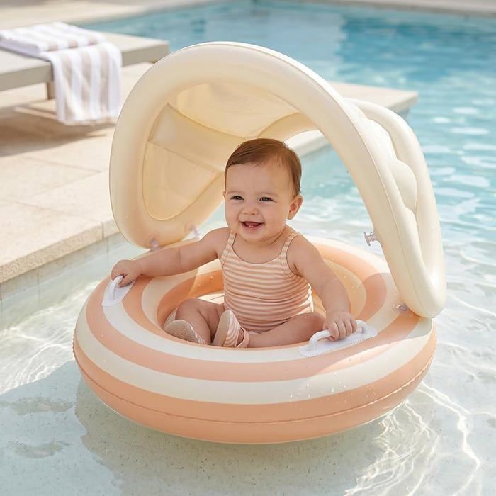 Bouée Gonflable pour Bébé, Flotteur pour Tout-Petits, Bouée Réglable avec Pare-Soleil, Protection UV, pour Tout-Petits De 1 À 4 Ans, pour Piscines Et Baignoires Bouée Gonflable pour Bébé, Flotteur pour Tout-Petits, Bouée Réglable avec Pare-Soleil, Protection UV, pour Tout-Petits De 1 À 4 Ans, pour Piscines Et Baignoires