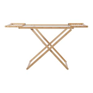 Étendoir Mural, Extensible, Bambou Et Métal, H X L X P : 45 X 71,5 X 59 Cm, Nature Et Blanc, RELAXDAYS | Leroy Merlin