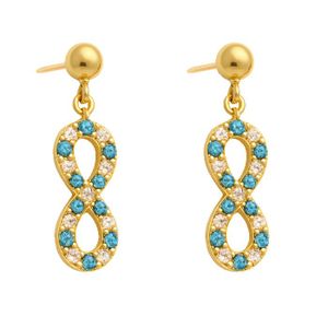 Boucles D'oreilles Créoles Pendantes - Plaqué Or 18 Carats - Zirconium Goutte - Tata Gisèle