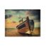 Cadre Toile Tableau Barque Coucher De Soleil Mer Plage 40 X 30 Cm A