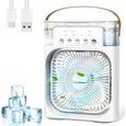 Climatiseur Mobile Portable, Refroidisseur d'air 4 en 1, Mini Climatiseur Portable 600ML, 3 Modes de Brume, 7 Veilleuse, 2-8H Timer