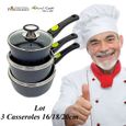 Lot 3 casseroles 16 18 20cm Espace Cuisine Professionnel-0