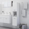 581Magasin•)Armoire de Colonne de Salle de Bain Esthétiquement|Armoire de toilette Ensemble salle de bain Complete Blanc 30x30x130 c-0