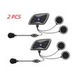 2 PCS Oreillette Bluetooth T6 plus pour moto, appareil de communication pour casque, intercom, étanche IP65, distance maximale-0