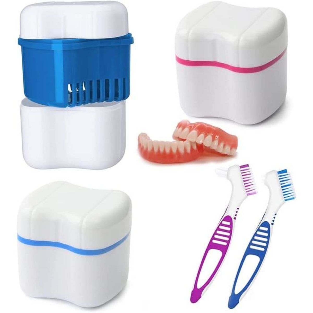 Boîte à Dentier Avec Panier - Neuf - Pratique Pour Le Rangement Et Le Transport