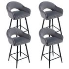 WAHSON OFFICE CHAIRS Wahson Tabouret de Bar Lot de 4 Chaise de Bar avec Pieds en Métal, Chaise de Cuisine Haute pour îlot de Cuisine, Velours, Gris