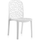 PEGANE Lot de 6 chaises de jardin empilables en résine coloris blanc - Longueur 47 x Profondeur 50 x Hauteur 87 cm